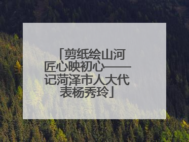 剪纸绘山河 匠心映初心——记菏泽市人大代表杨秀玲
