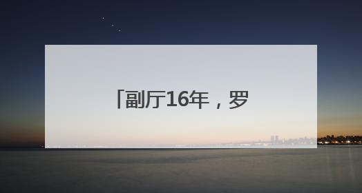 副厅16年，罗试坚职务调整