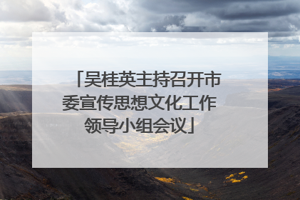 吴桂英主持召开市委宣传思想文化工作领导小组会议