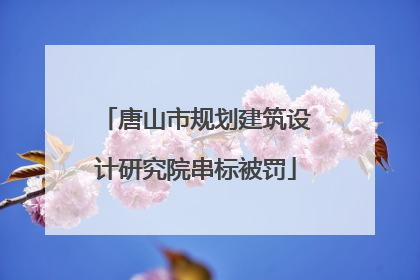 唐山市规划建筑设计研究院串标被罚