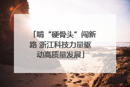 啃“硬骨头”闯新路 浙江科技力量驱动高质量发展