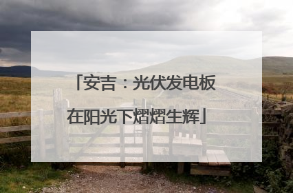 安吉：光伏发电板在阳光下熠熠生辉