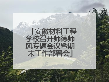安徽材料工程学校召开师德师风专题会议暨期末工作部署会
