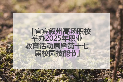 宜宾叙州高场职校举办2025年职业教育活动周暨第十七届校园技能节
