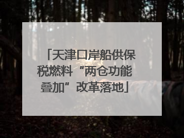 天津口岸船供保税燃料“两仓功能叠加”改革落地