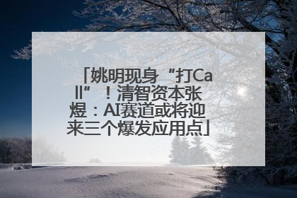 姚明现身“打Call”！清智资本张煜：AI赛道或将迎来三个爆发应用点