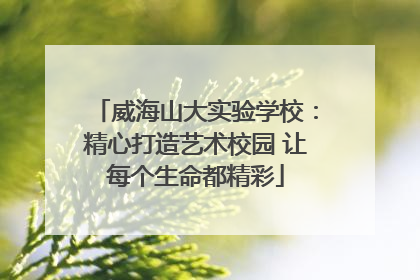 威海山大实验学校：精心打造艺术校园 让每个生命都精彩