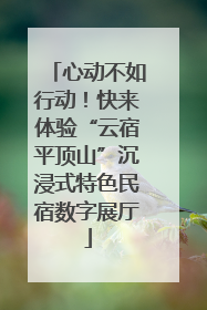 心动不如行动！快来体验“云宿平顶山”沉浸式特色民宿数字展厅