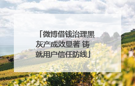 微博借钱治理黑灰产成效显著 铸就用户信任防线