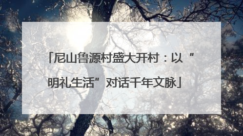 尼山鲁源村盛大开村：以“明礼生活”对话千年文脉