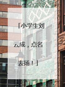 小学生刘云成，点名表扬！
