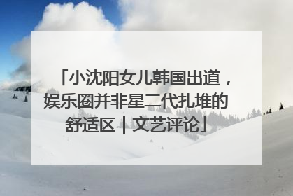 小沈阳女儿韩国出道，娱乐圈并非星二代扎堆的舒适区｜文艺评论