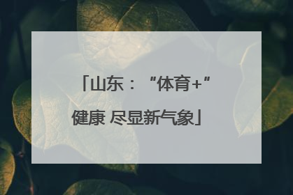 山东：“体育+”健康 尽显新气象