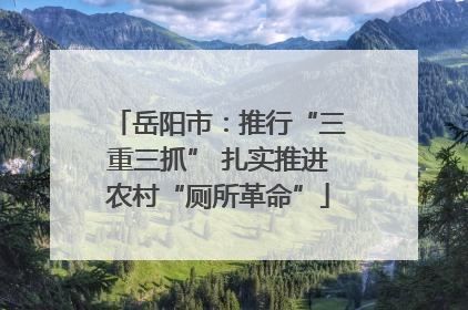 岳阳市：推行“三重三抓” 扎实推进农村“厕所革命”