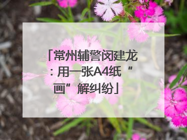 常州辅警闵建龙：用一张A4纸“画”解纠纷