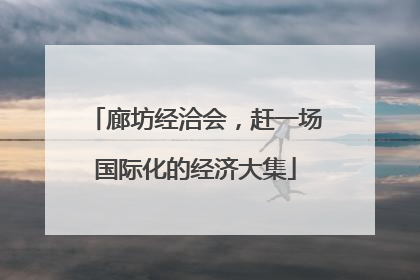 廊坊经洽会，赶一场国际化的经济大集