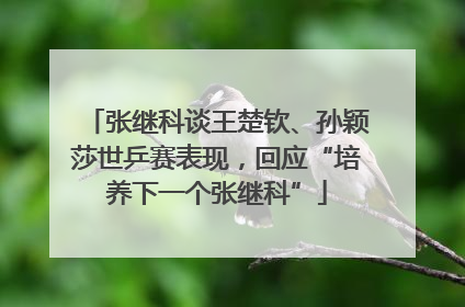 张继科谈王楚钦、孙颖莎世乒赛表现，回应“培养下一个张继科”