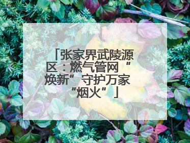 张家界武陵源区：燃气管网“焕新”守护万家“烟火”