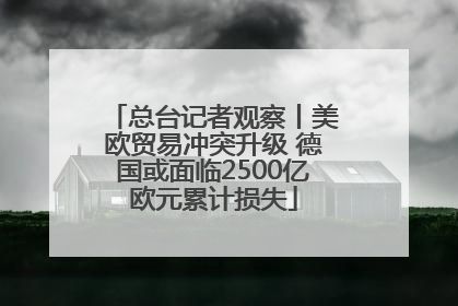 总台记者观察丨美欧贸易冲突升级 德国或面临2500亿欧元累计损失