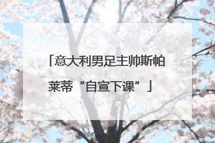 意大利男足主帅斯帕莱蒂“自宣下课”