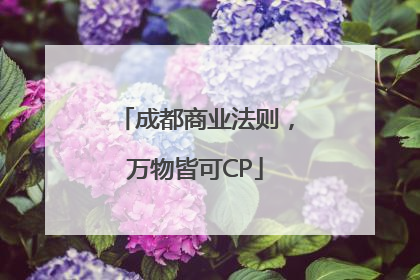 成都商业法则，万物皆可CP