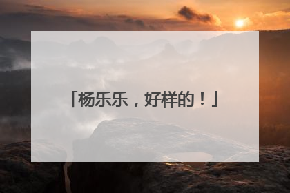 杨乐乐，好样的！