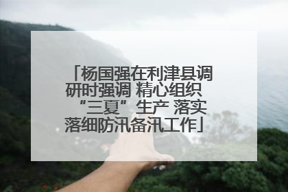 杨国强在利津县调研时强调 精心组织“三夏”生产 落实落细防汛备汛工作