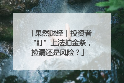 果然财经｜投资者“盯”上法拍金条，捡漏还是风险？