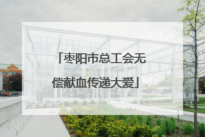 枣阳市总工会无偿献血传递大爱