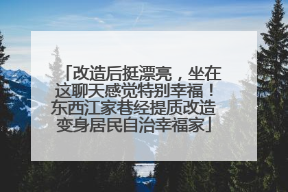 改造后挺漂亮，坐在这聊天感觉特别幸福！东西江家巷经提质改造变身居民自治幸福家