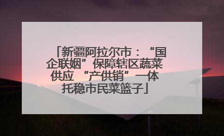 新疆阿拉尔市：“国企联姻”保障辖区蔬菜供应 “产供销”一体托稳市民菜篮子
