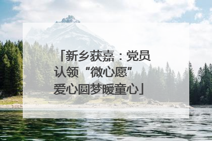 新乡获嘉：党员认领“微心愿” 爱心圆梦暖童心
