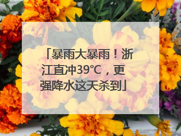 暴雨大暴雨！浙江直冲39℃，更强降水这天杀到