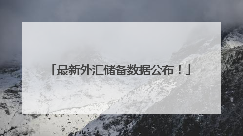 最新外汇储备数据公布！