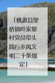 桃源县架桥镇叶家坡村党员带头践行乡风文明二十条规定