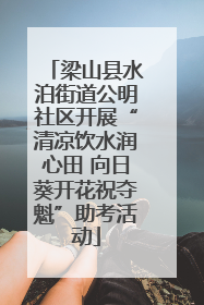 梁山县水泊街道公明社区开展“清凉饮水润心田 向日葵开花祝夺魁”助考活动