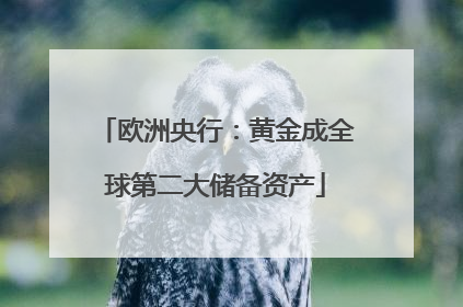 欧洲央行：黄金成全球第二大储备资产
