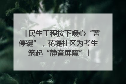 民生工程按下暖心“暂停键”，花堤社区为考生筑起“静音屏障”