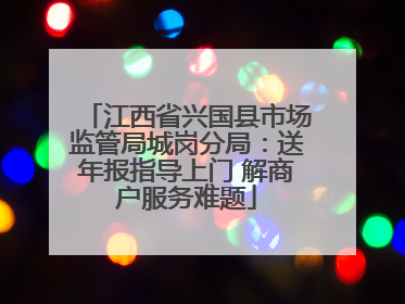江西省兴国县市场监管局城岗分局：送年报指导上门 解商户服务难题