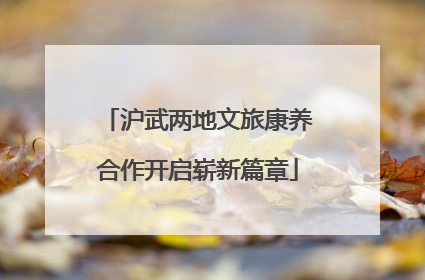 沪武两地文旅康养合作开启崭新篇章