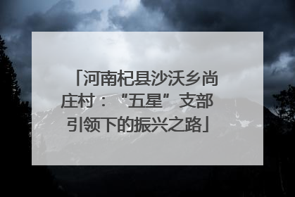 河南杞县沙沃乡尚庄村：“五星”支部引领下的振兴之路