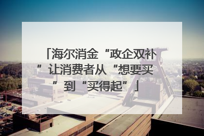 海尔消金“政企双补”让消费者从“想要买”到“买得起”