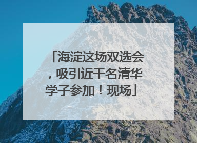 海淀这场双选会，吸引近千名清华学子参加！现场
