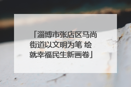 淄博市张店区马尚街道以文明为笔 绘就幸福民生新画卷