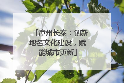 漳州长泰：创新地名文化建设，赋能城市更新