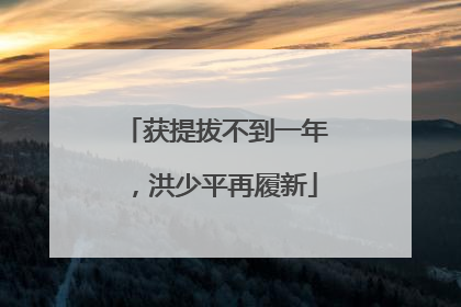 获提拔不到一年，洪少平再履新