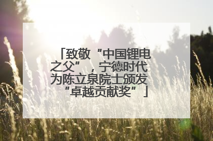 致敬“中国锂电之父”，宁德时代为陈立泉院士颁发“卓越贡献奖”