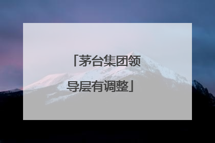 茅台集团领导层有调整