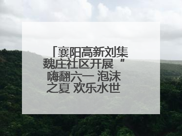 襄阳高新刘集魏庄社区开展“嗨翻六一 泡沫之夏 欢乐水世界”主题活动
