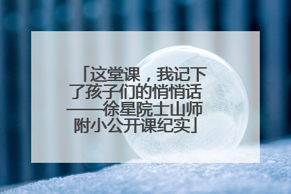这堂课，我记下了孩子们的悄悄话——徐星院士山师附小公开课纪实